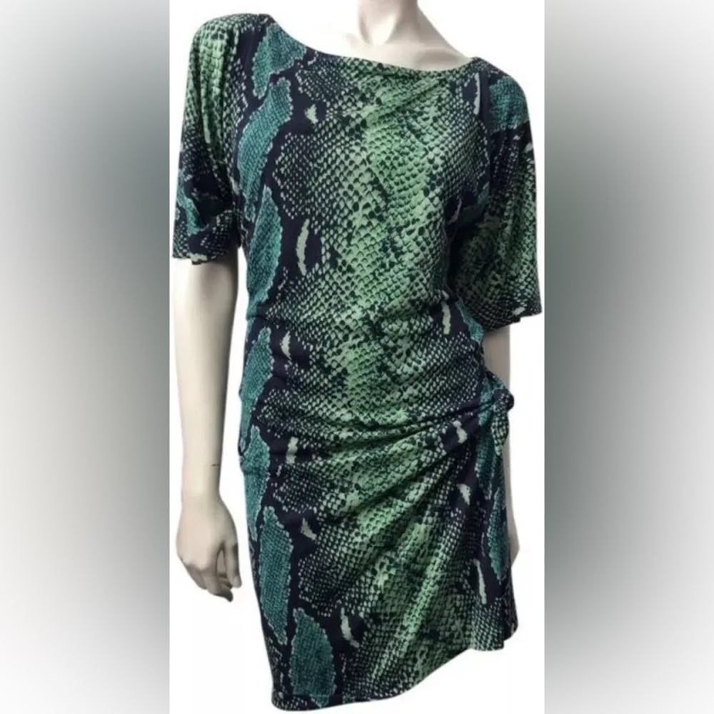 Diane von Fursterberg silk snakeskin pattern shift dress.